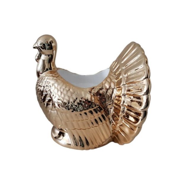 New 2021 Bath & Body Works GOLD TURKEY Candle Pedestal Holder - Picture 6 of 6